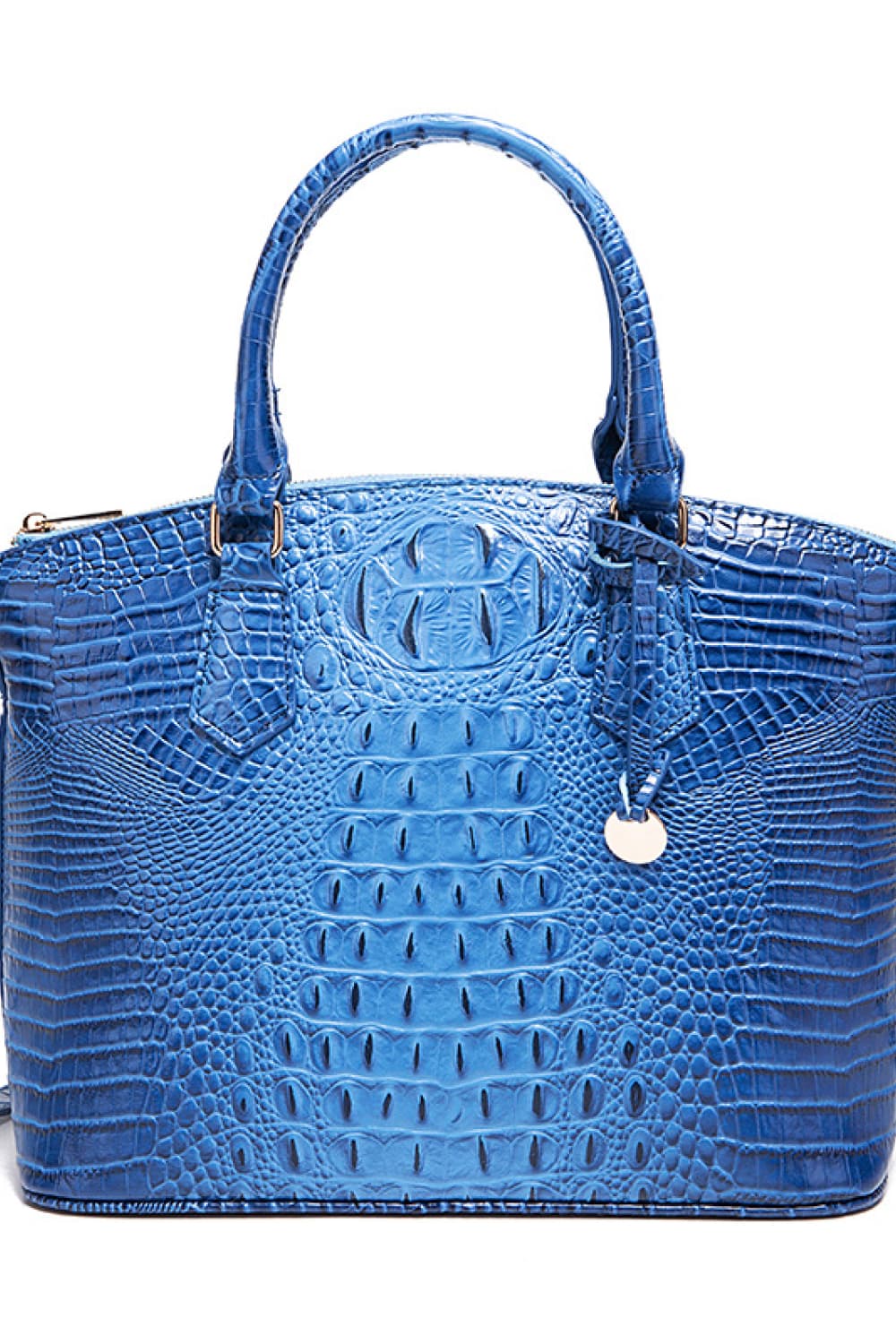Croc-Effect Structured PU Leather Handbag