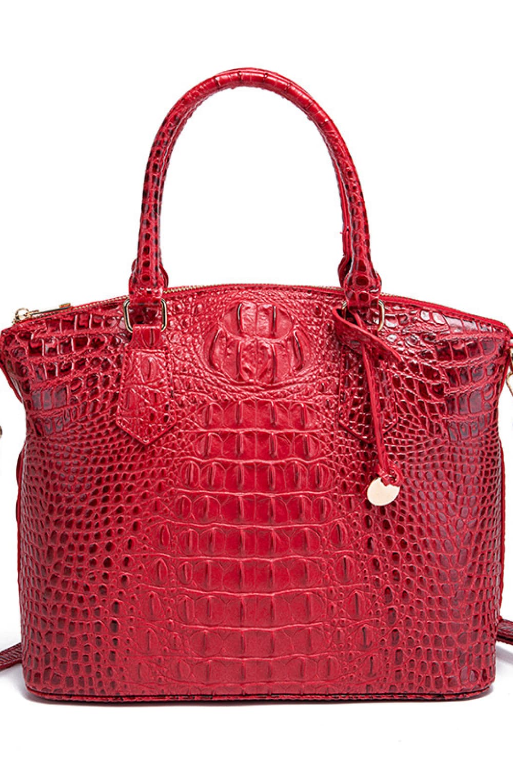 Croc-Effect Structured PU Leather Handbag