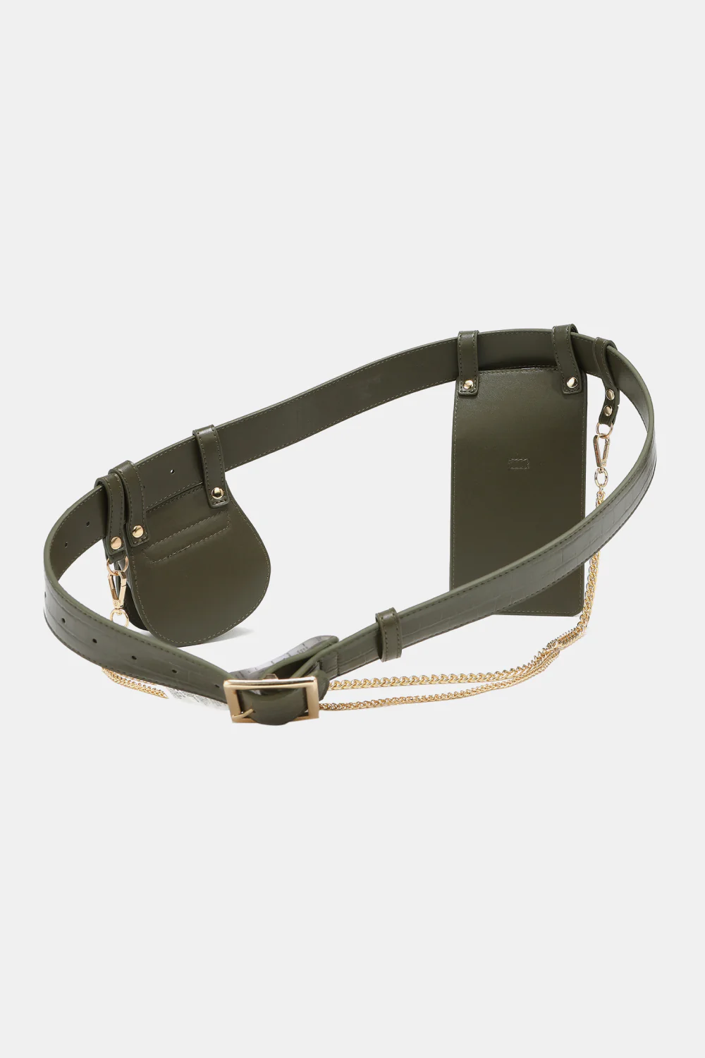 Croc-Effect Faux Leather Belt Bag