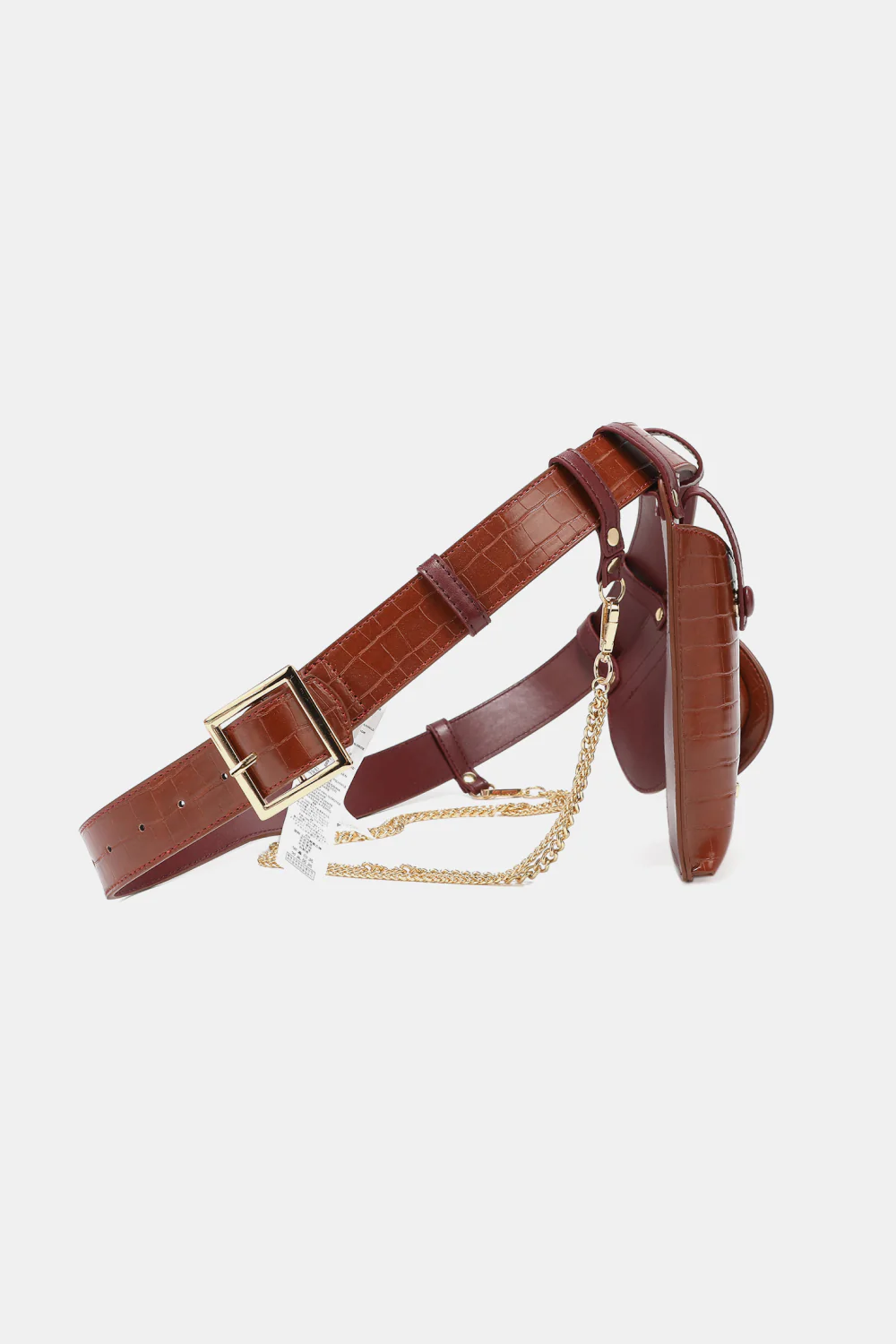 Croc-Effect Faux Leather Belt Bag