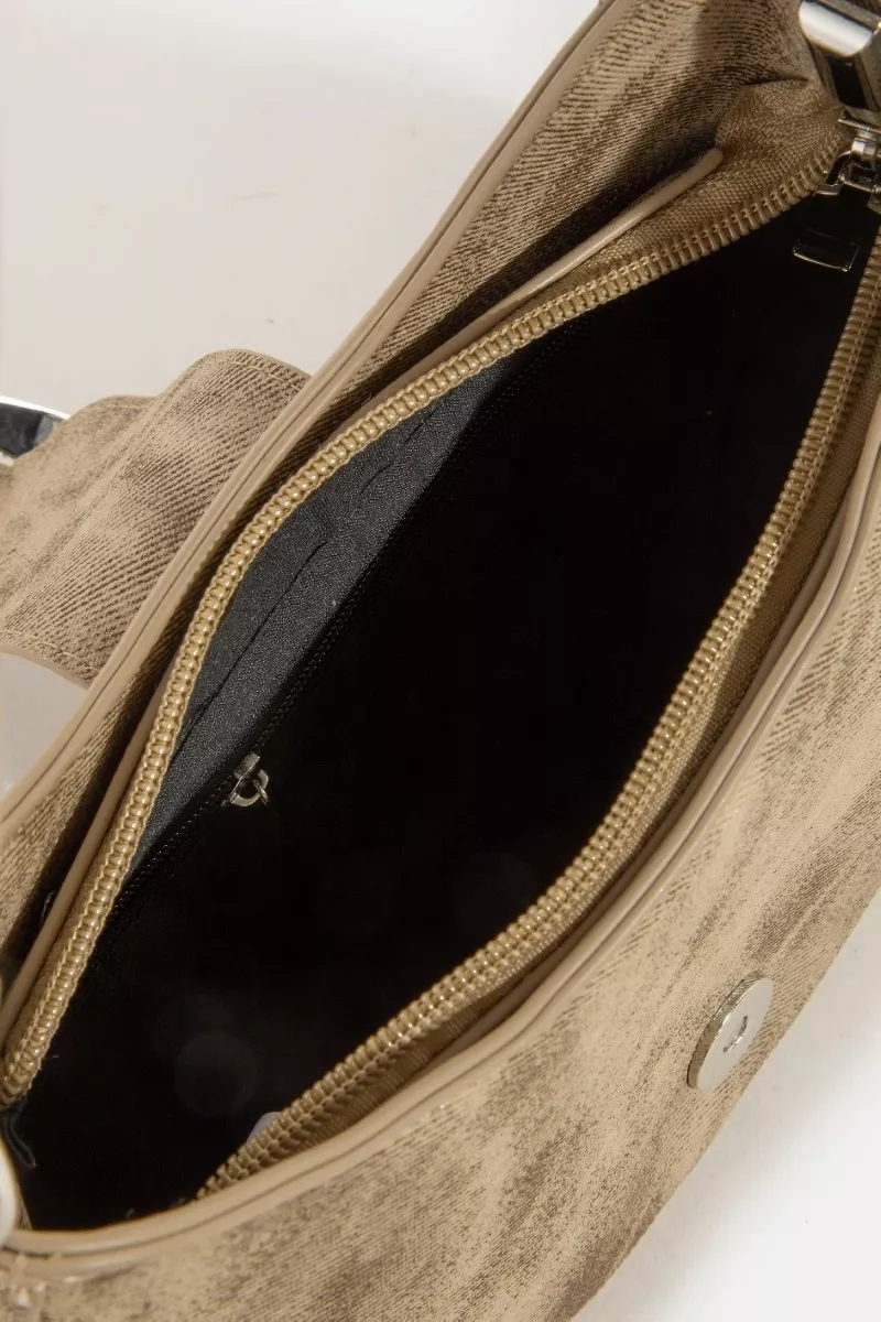 Fame Buckle Detail Hobo Shoulder Bag