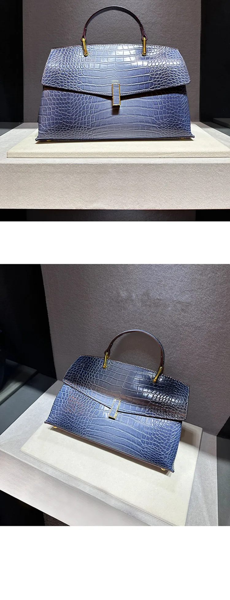 Shell-Shaped Crocodile Pattern Leather Bag �C Luxe Texture, Bold Silhouette