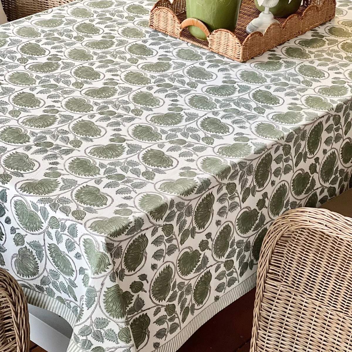 Green Lotus tablecloth