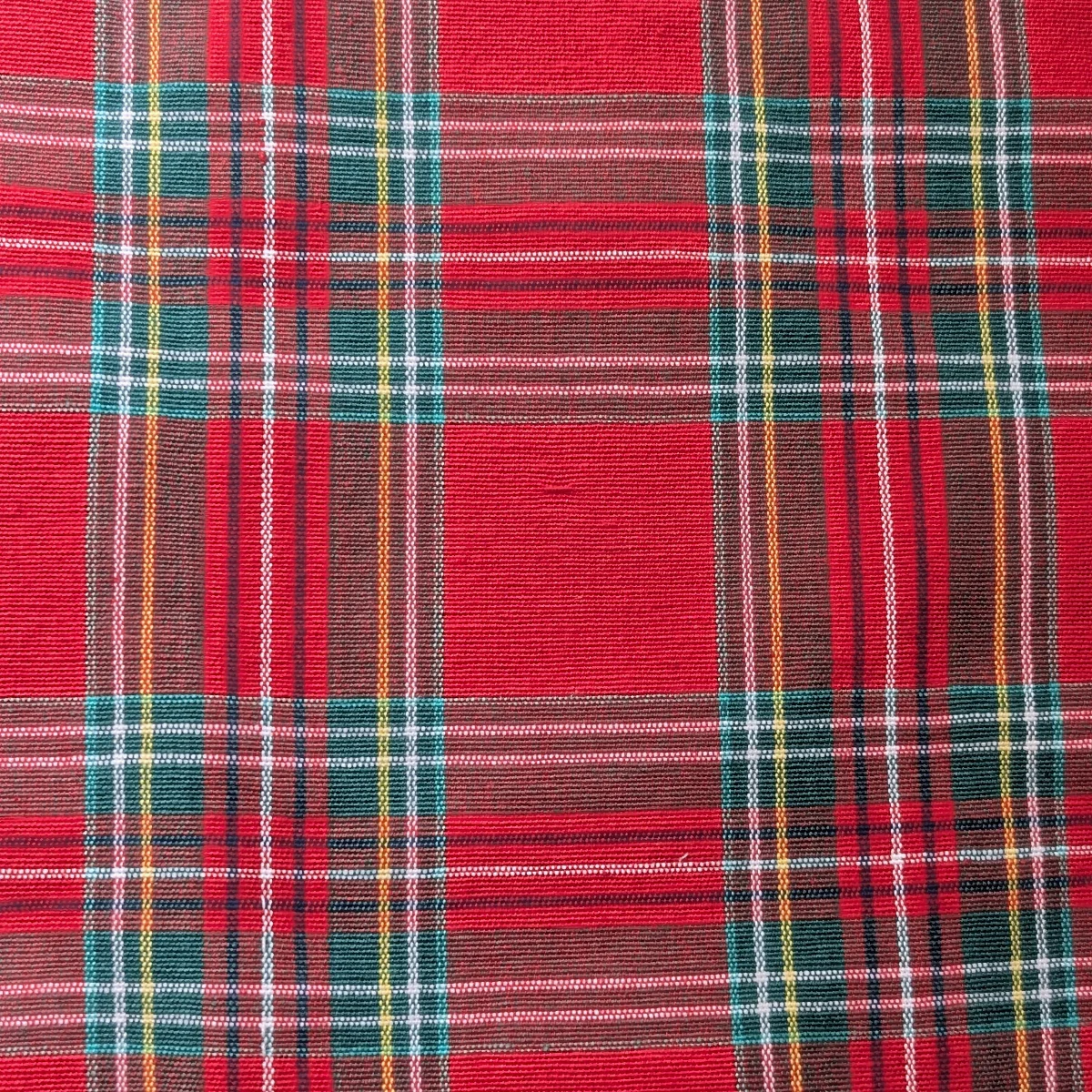 Red Tartan Plaid Round Tablecloth