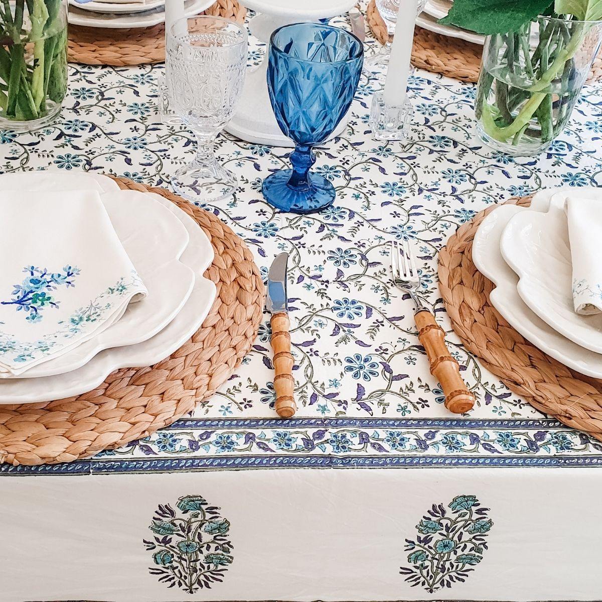 Blue Iris square tablecloth
