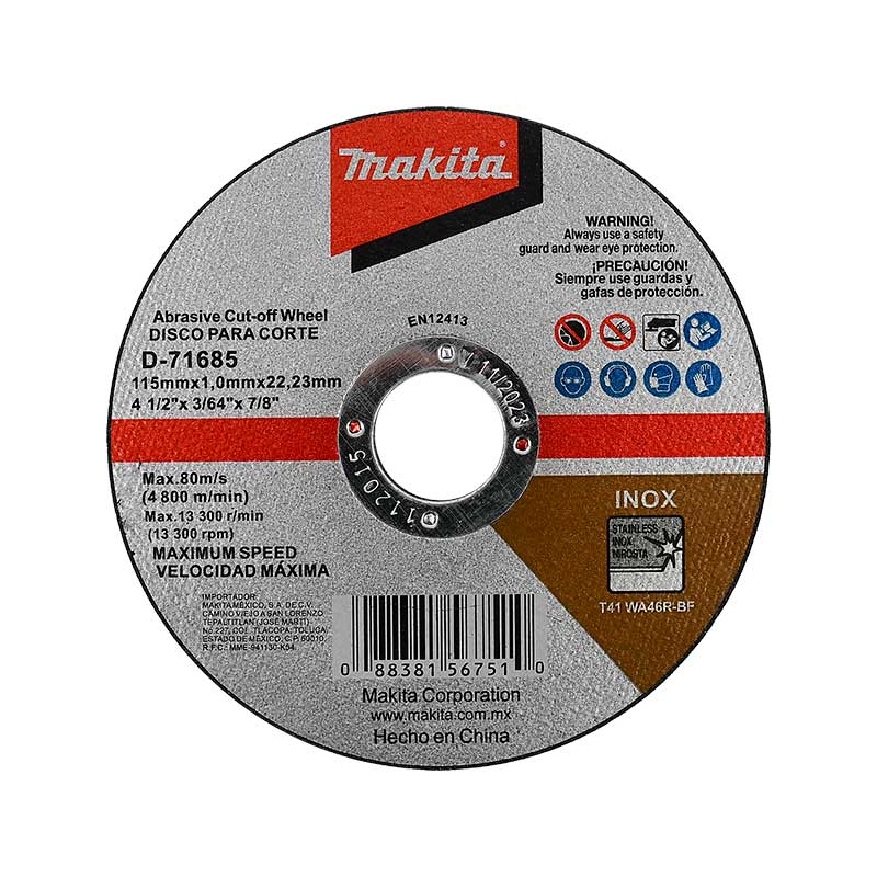 Discos Abrasivos Corte Inoxidables 50 pzas Makita D-71685