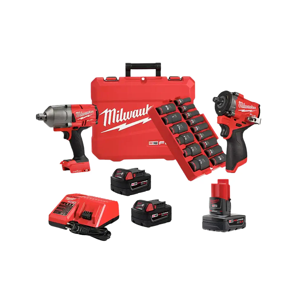Combo Milwaukee Llave De Impacto Brushless 18V y 12V + Dados