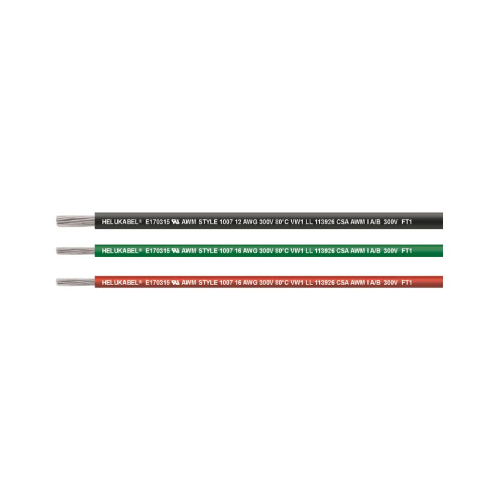 Cable unipolar de PVC UL Style 1007 negro 1 x 0,21 mm2 Helukabel 62001