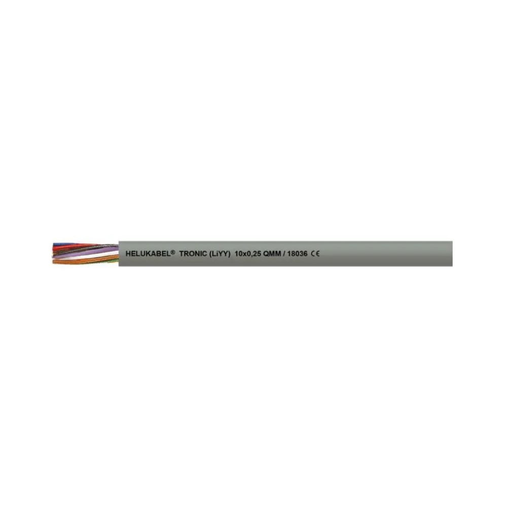 Cable de datos de PVC TRONIC (LiYY) gris 4x0,34 mm2 4C AWG22 Helukabel 18059