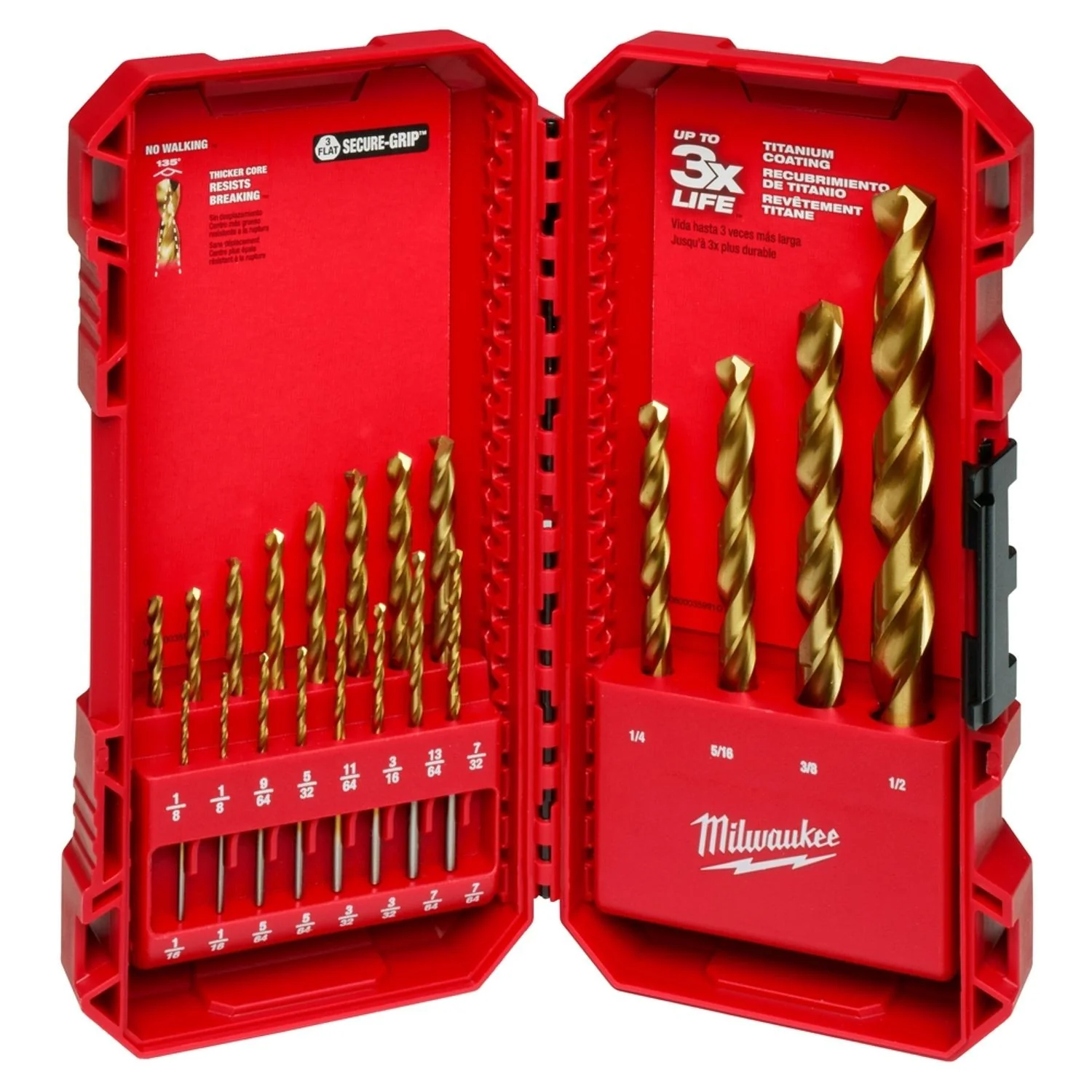 Juego de brocas de titanio THUNDERBOLT? de 20 pzs Milwaukee 48-89-1105