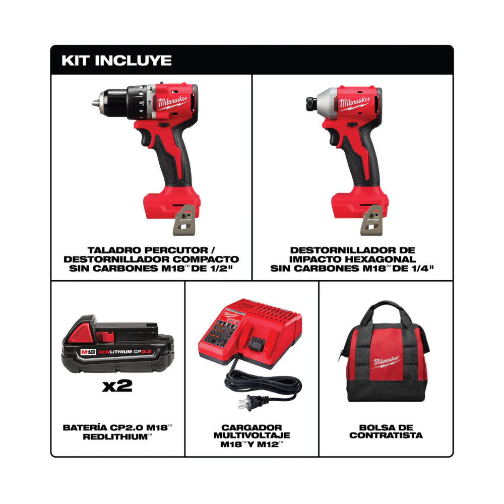 Rotomartillo y Llave De Impacto M18 Milwaukee 3610-22CT