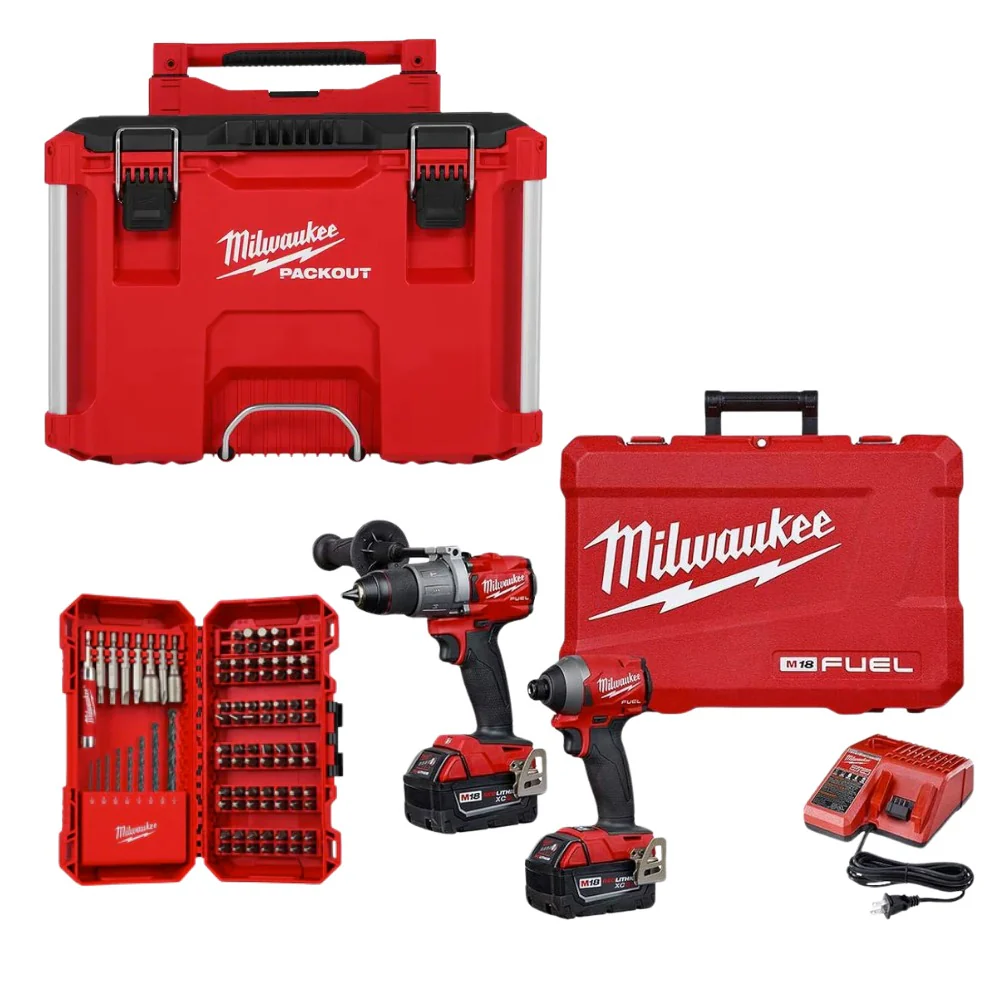 Kit 2 herramientas M18 FUEL 3697-22 + Caja PACKOUT 48-22-8427 + Brocas 95pzs 48-32-1556