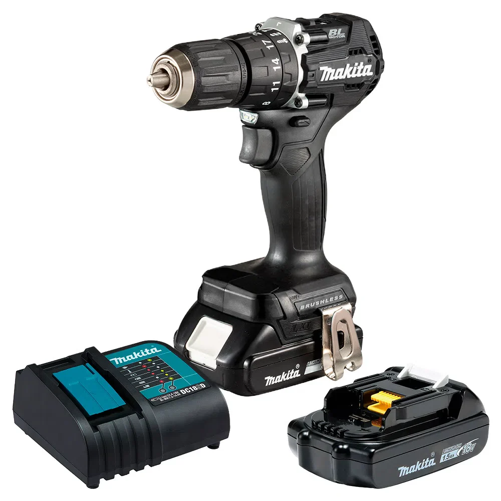Kit Rotomartillo 18V Brushless Negro Makita DHP487YX2B