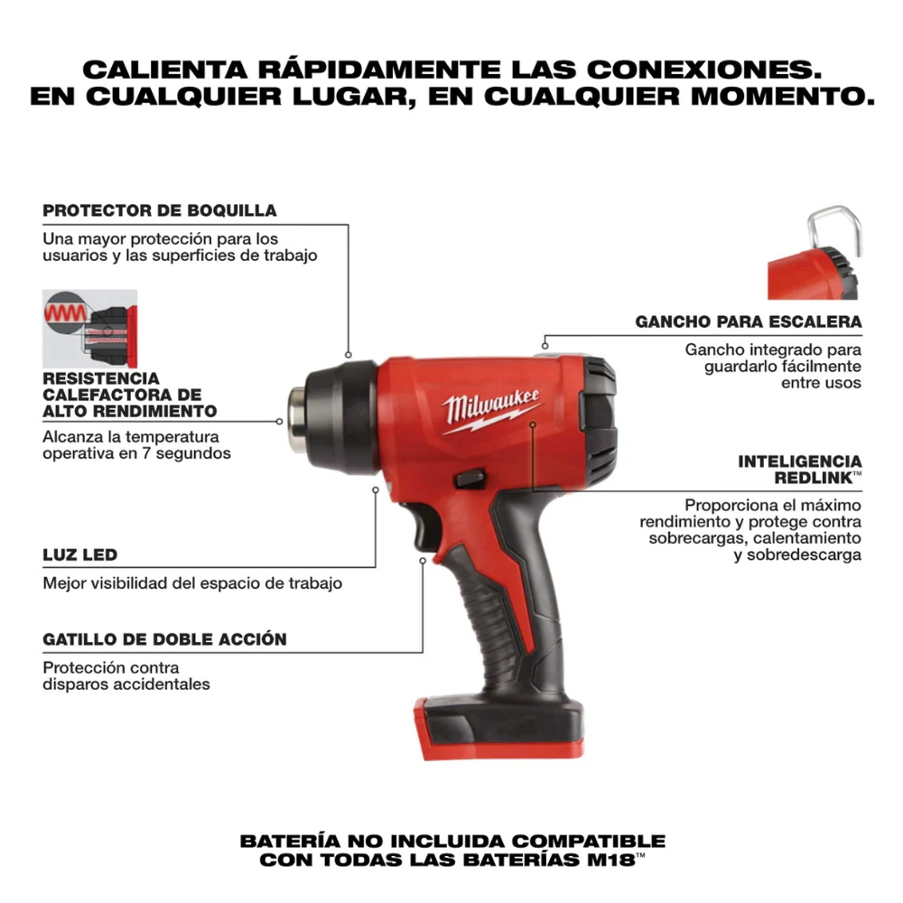 Pistola de calor compacta M18? (Solo herramienta) Milwaukee 2688-20