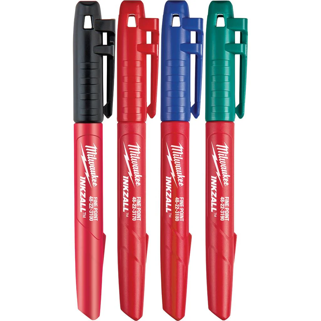 Marcadores de colores de punta fina 4PK Milwaukee 48-22-3106