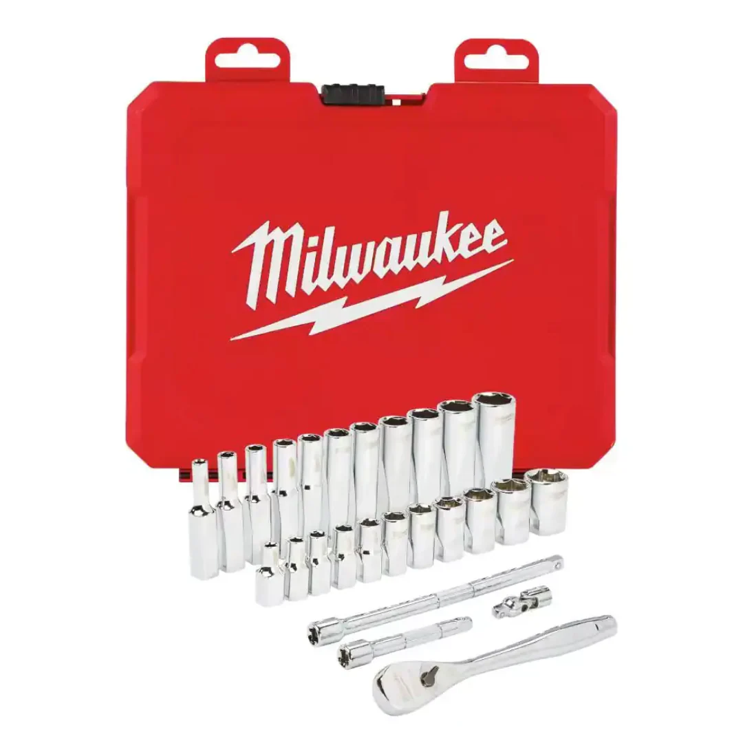 Juego de Dados y Trinquete de 26pzas con Cuadro de 1/4