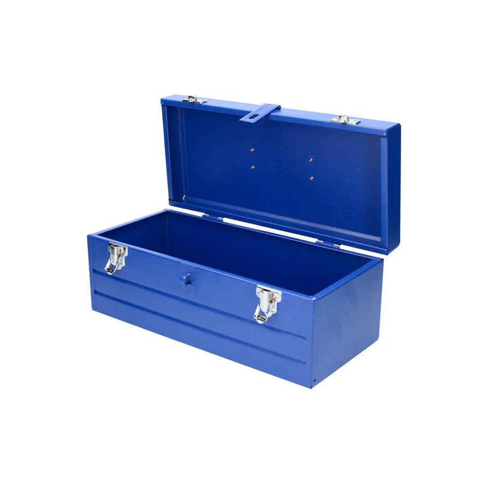 Caja portaherramientas metalica azul con charola 16