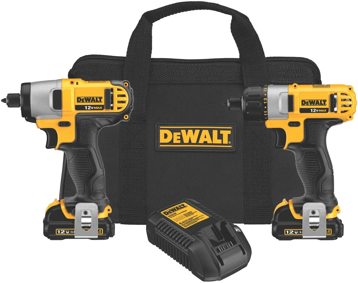 Kit Taladro/Atornillador de Impacto Inalambrico 12V MAX Dewalt DCK211S2