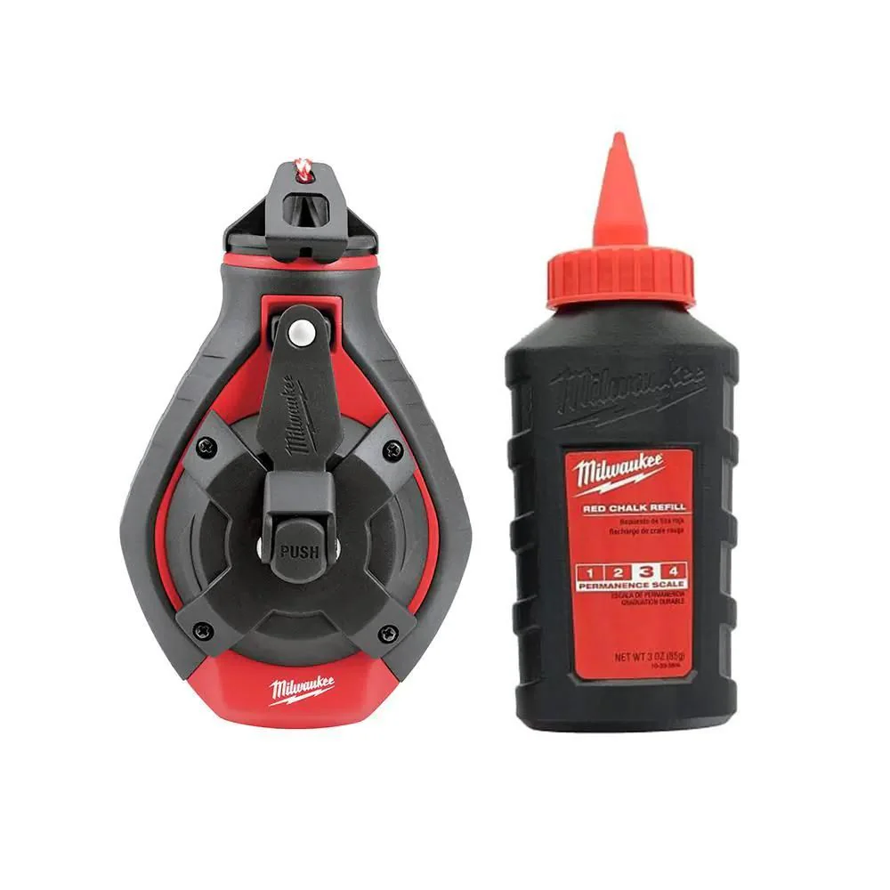 Kit de l��neas en negrita de 100' con tiza roja Milwaukee 48-22-3986
