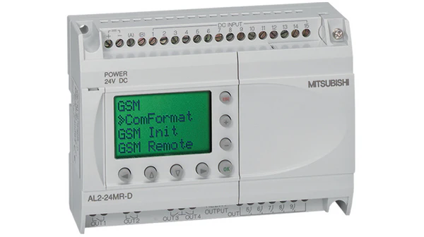 Microcontrolador CC 24 V; 15 entradas CC 24 V; 9 salidas rele Mitsubishi AL2-24MR-D