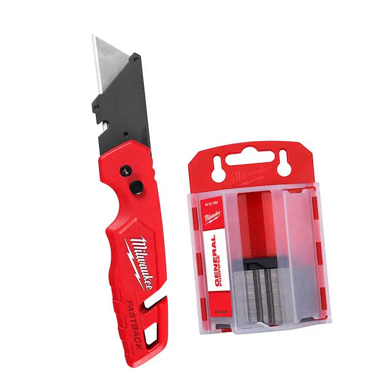 Navajas Plegable Fastback + 50 Repuestos Milwaukee 48-22-1504