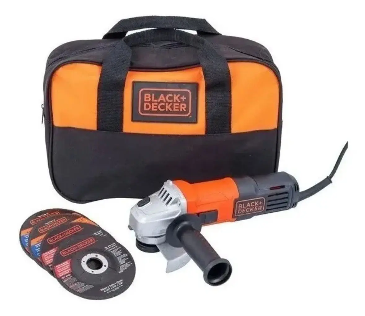 Mini Esmeriladora Angular + 4 Discos Black and Decker G650K5-B3