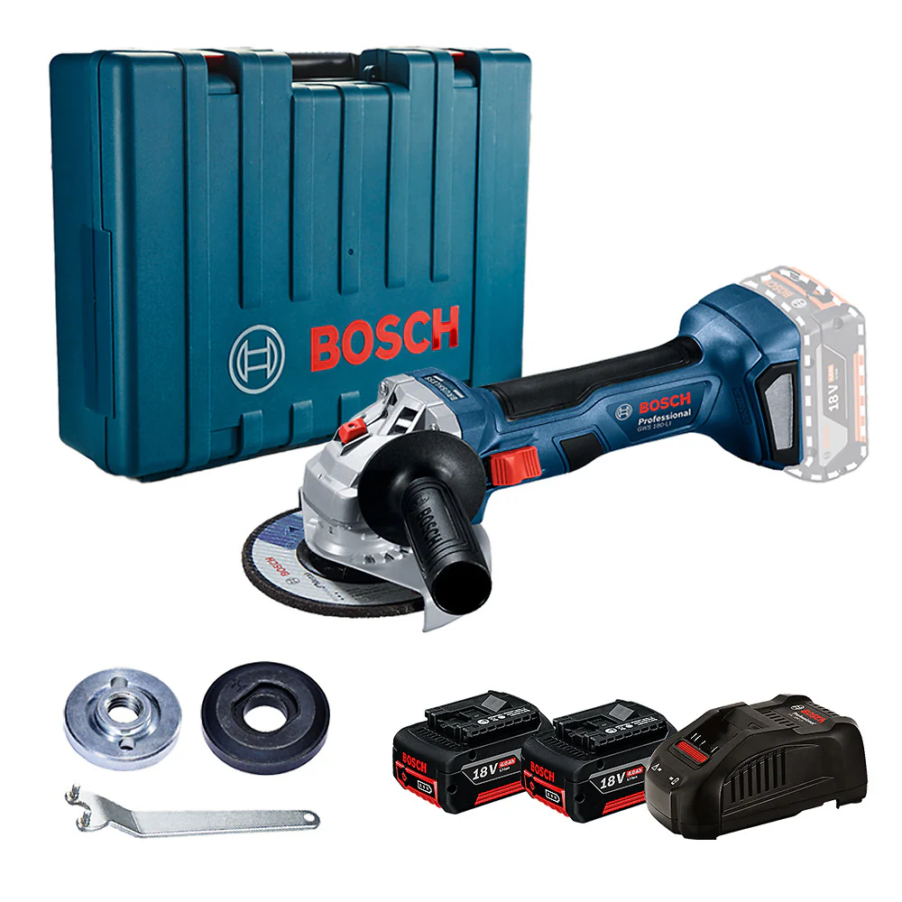 Esmeril inalámbrico Bosch GWS 180-LI Brushless 2 baterías y maletín