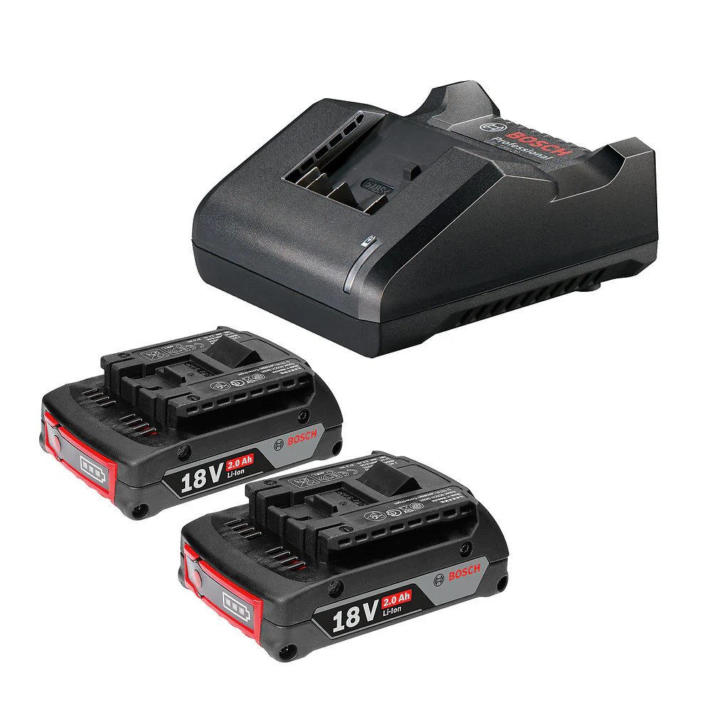 Kit Bosch 2 Baterías 18V 2,0 Ah + Cargador GAL 18V-20 Bivolt