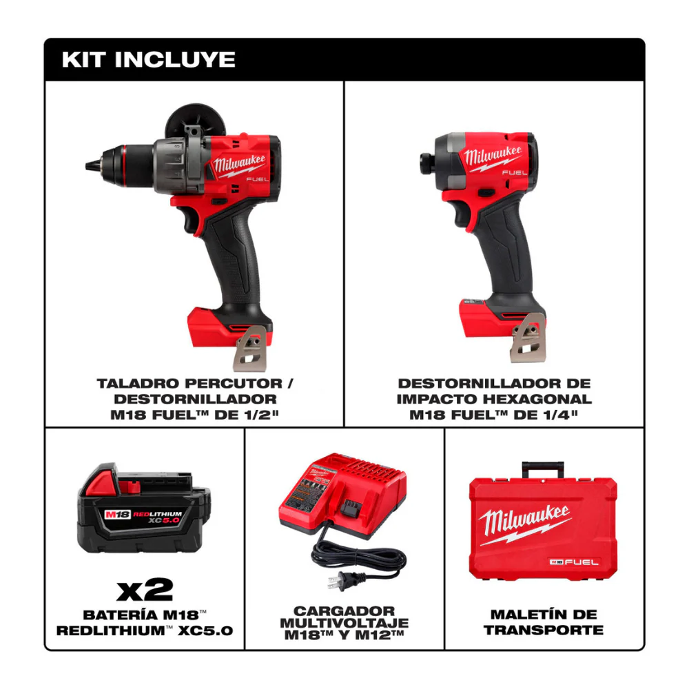 Kit de Destornillador de Impacto XC M18 FUEL Milwaukee 3697-22