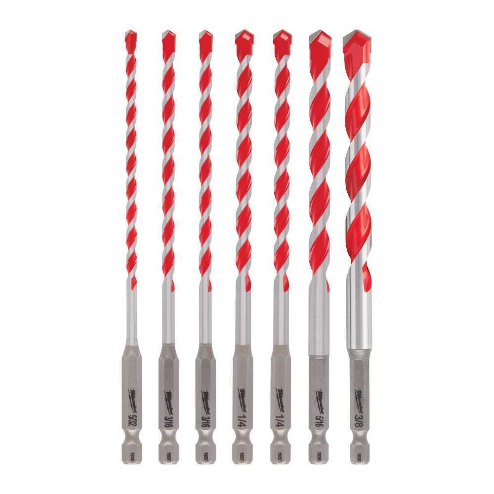 Kit de Brocas de Carburo para Taladro Percutor SHOCKWAVE 7pzas Milwaukee 48-20-9052