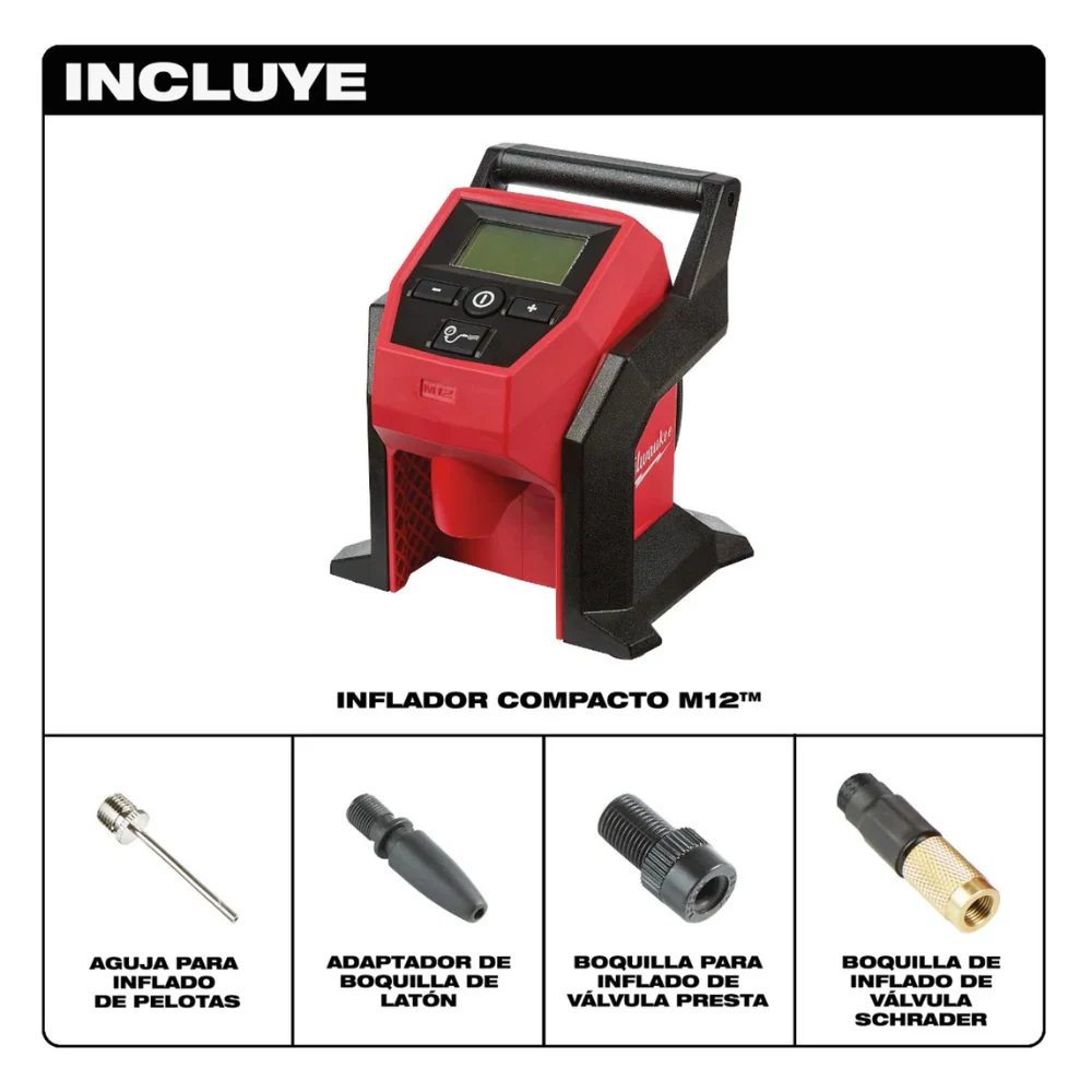 Inflador compacto M12 Milwaukee 2475-20