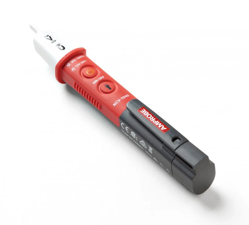Detector de Voltaje Sin Contacto 12 a 1,000V AC con Linterna y prueba magnetica Amprobe NCV-1040