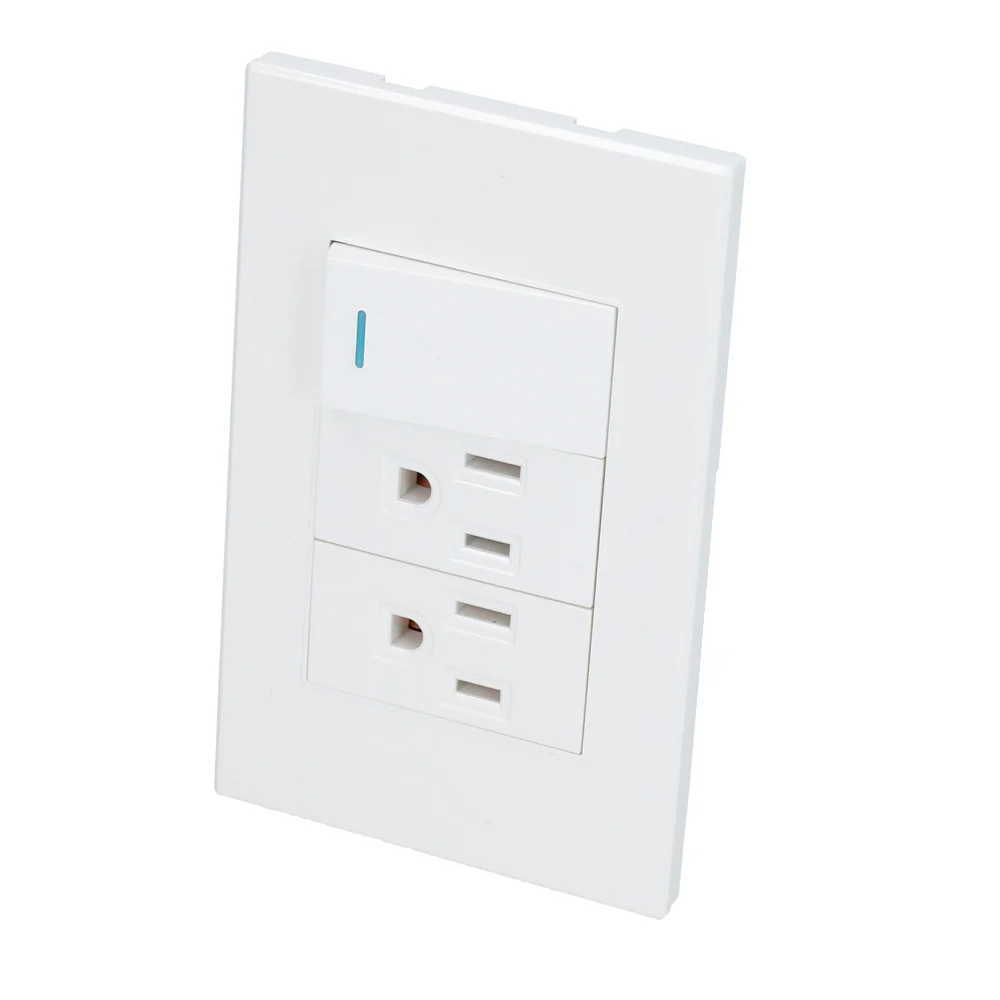 Placa 1 Switch 2 contactos 1/3, linea Premium, color blanco Surtek P625B