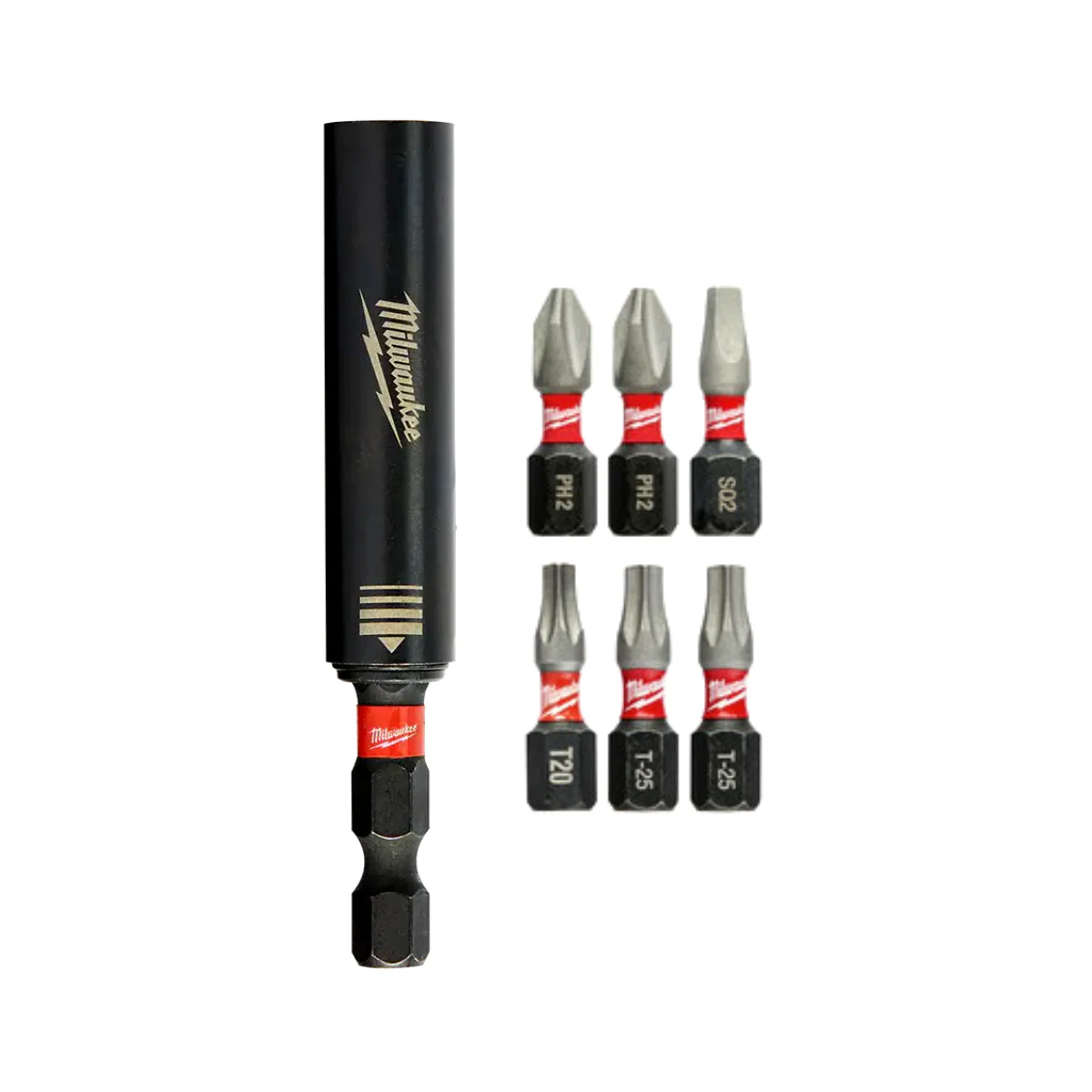 Juego de guias magneticas para destornillador de impacto SHOCKWAVE 7 pzs Milwaukee 48-32-4515