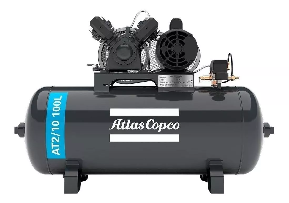 Compresor de aire electrico monofasico 100L 2hp 110V/220V Atlas Copco AT2/10