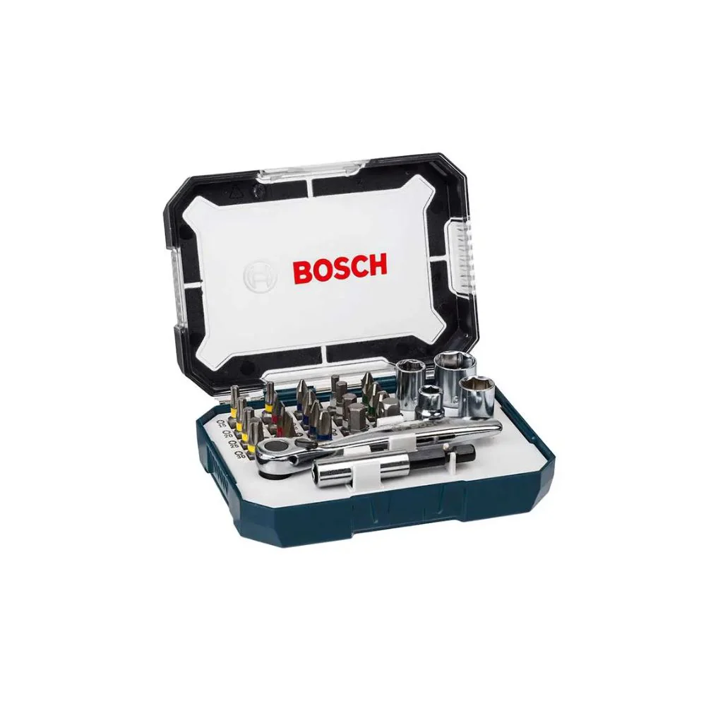 Kit de puntas y Llave de vaso para atornillar Bosch con 26 und