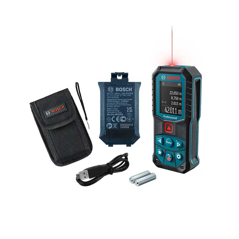 Telemetro Láser Rojo GLM 50-22 Margen 0.05-50 m + B Bosch 0615A002CK