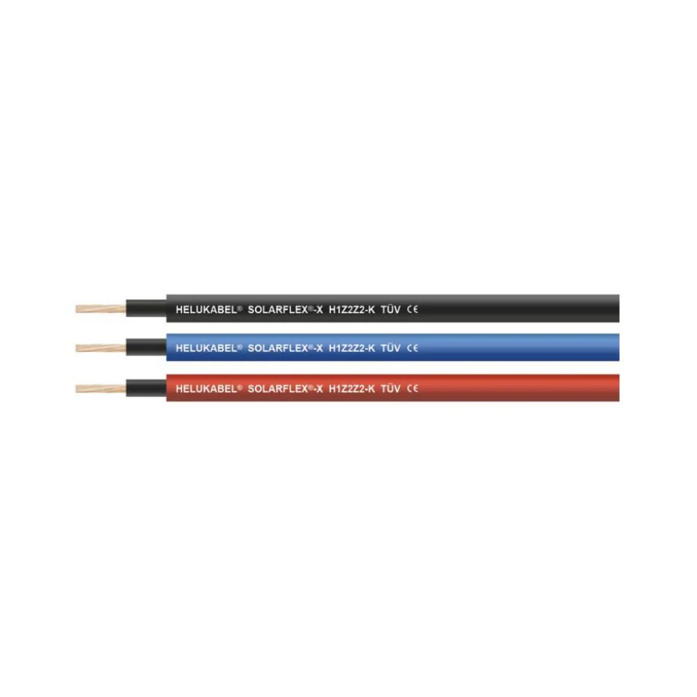Cable unipolar reticulado SOLARFLEX-X H1Z2Z2-K rojo 1x6 mm2 AWG10 Helukabel 713569