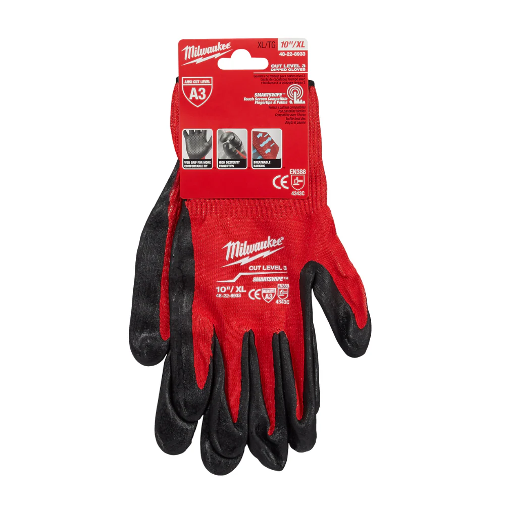 Guantes de nitrilo extragrandes de nvl 3 Talla EG Milwaukee 48-22-8933