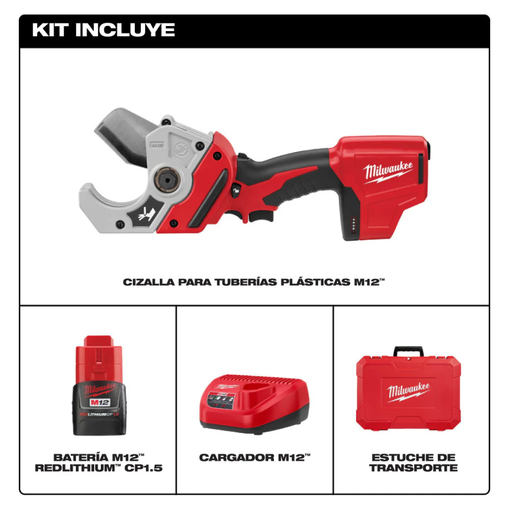 Kit de cizalla para tuber��as pl��sticas M12? Milwaukee 2470-21