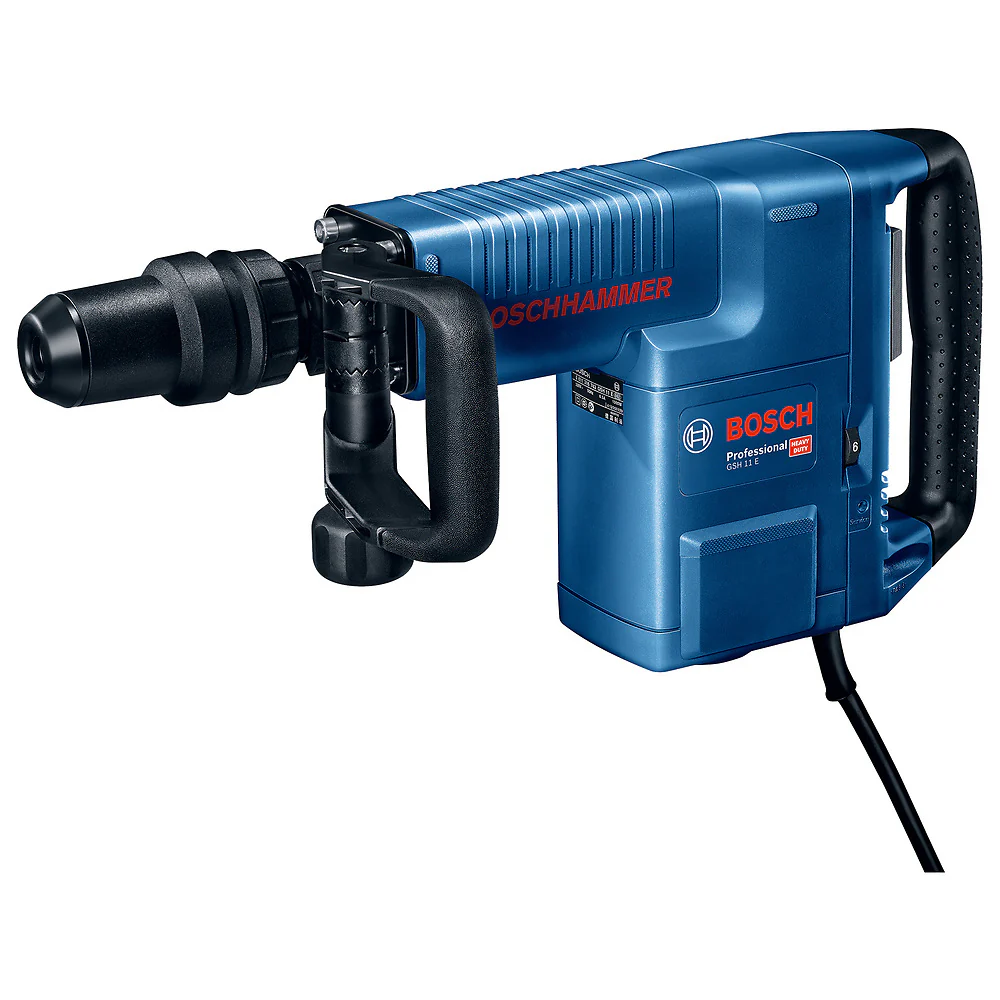 Martillo demoledor GSH 11 E 1500W, 4 cinceles y Maletín Bosch 06113168G0