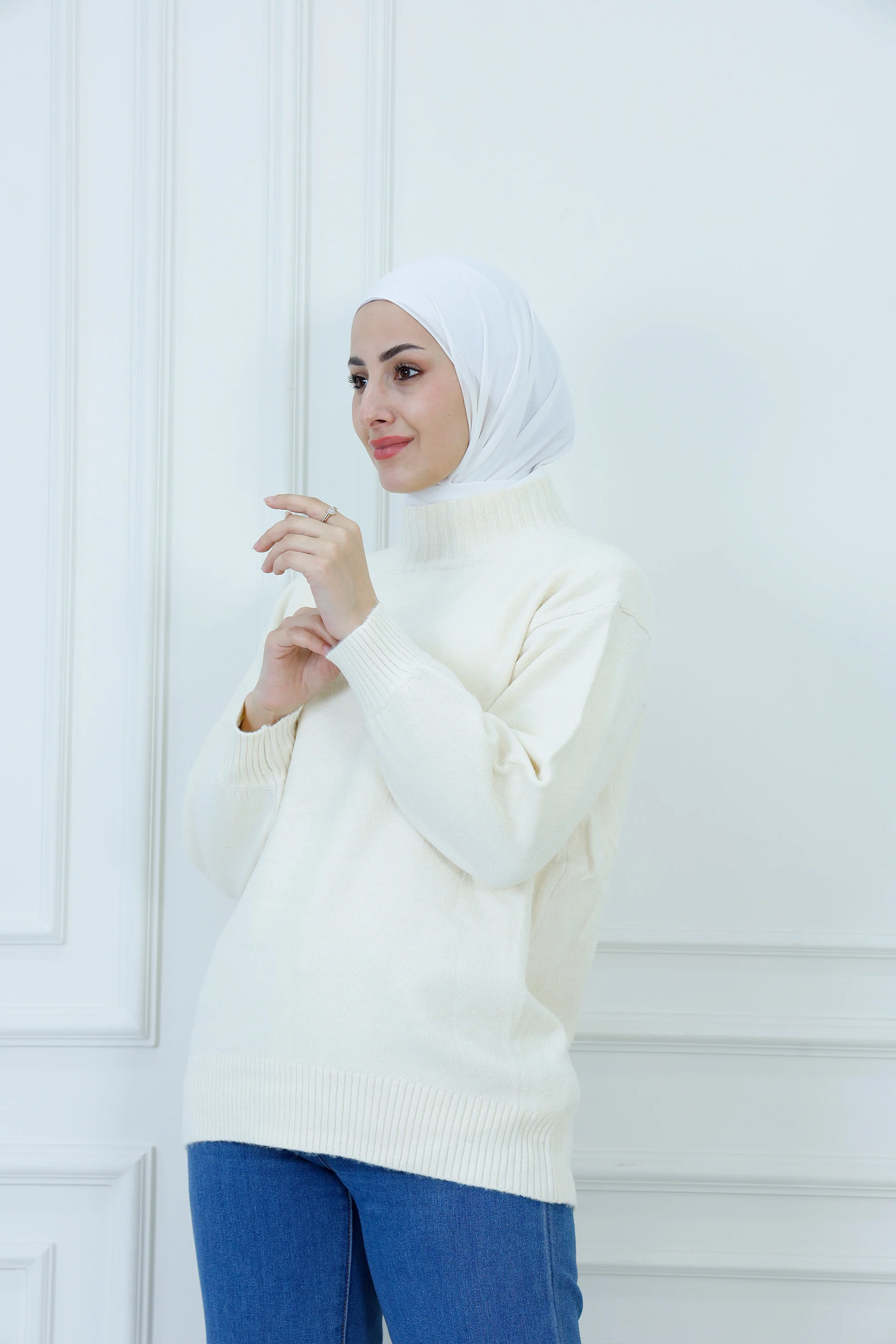 Oversized Cozy Mock Neck Sweater