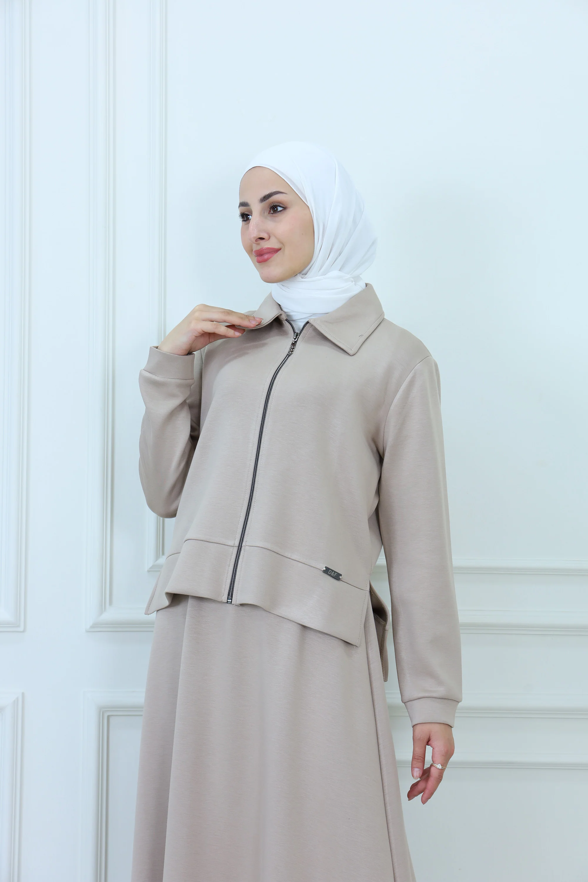 Comfortable Cotton Skirt and Jacket Ensemble