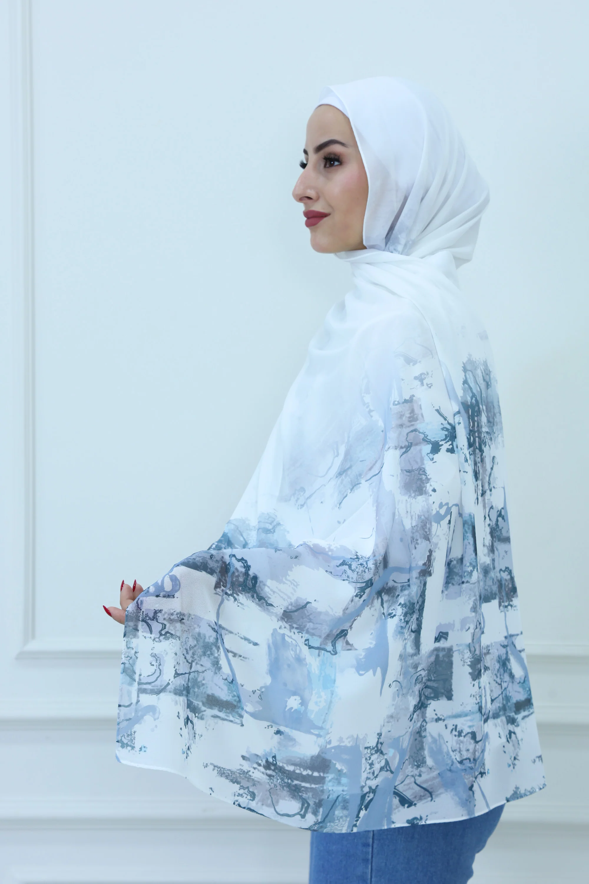 Patterned Chiffon Hijab (A)