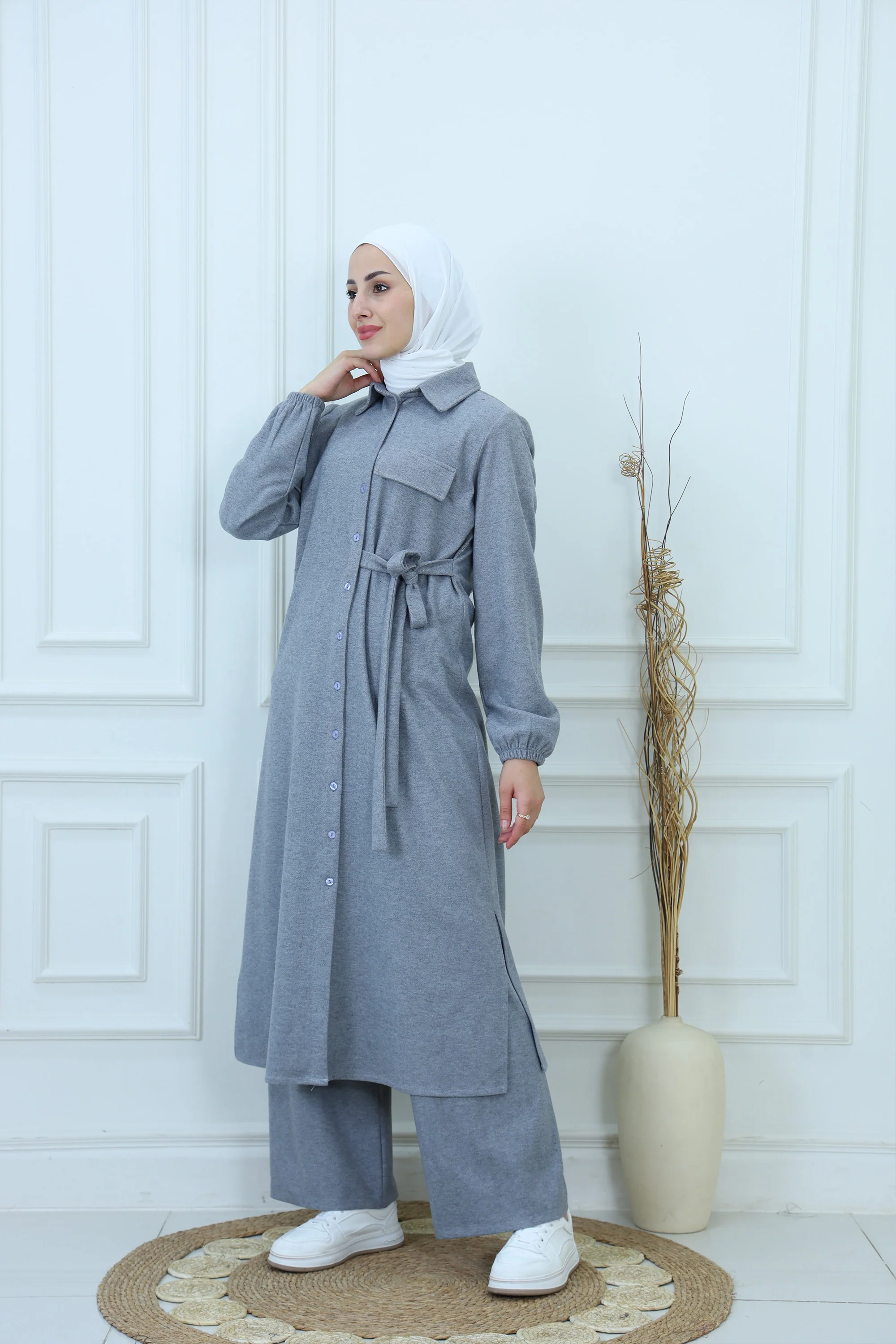 Chic Two-Pieces Modest Shirt Ensemble