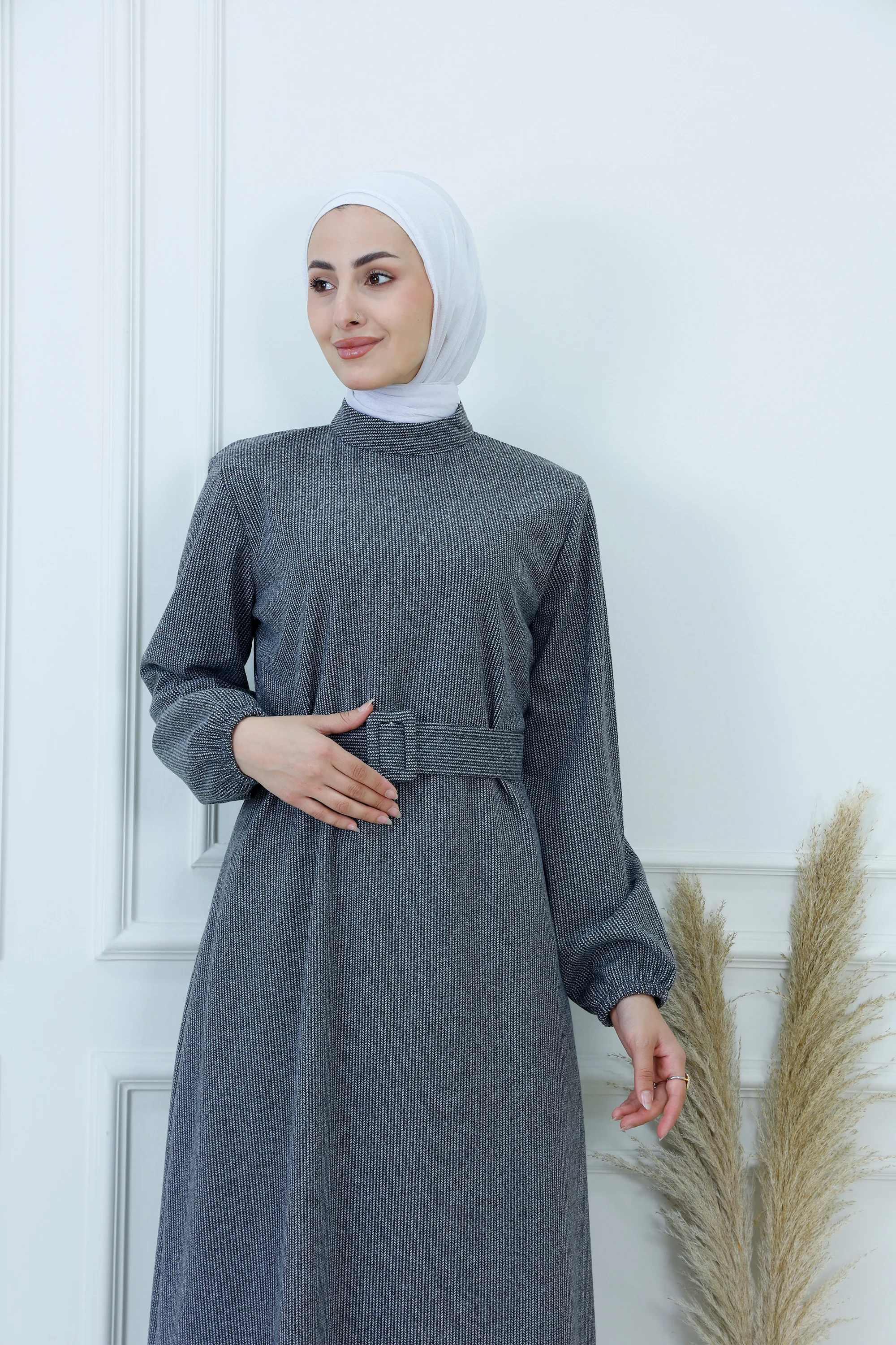 The Textured Mock-Neck Dress