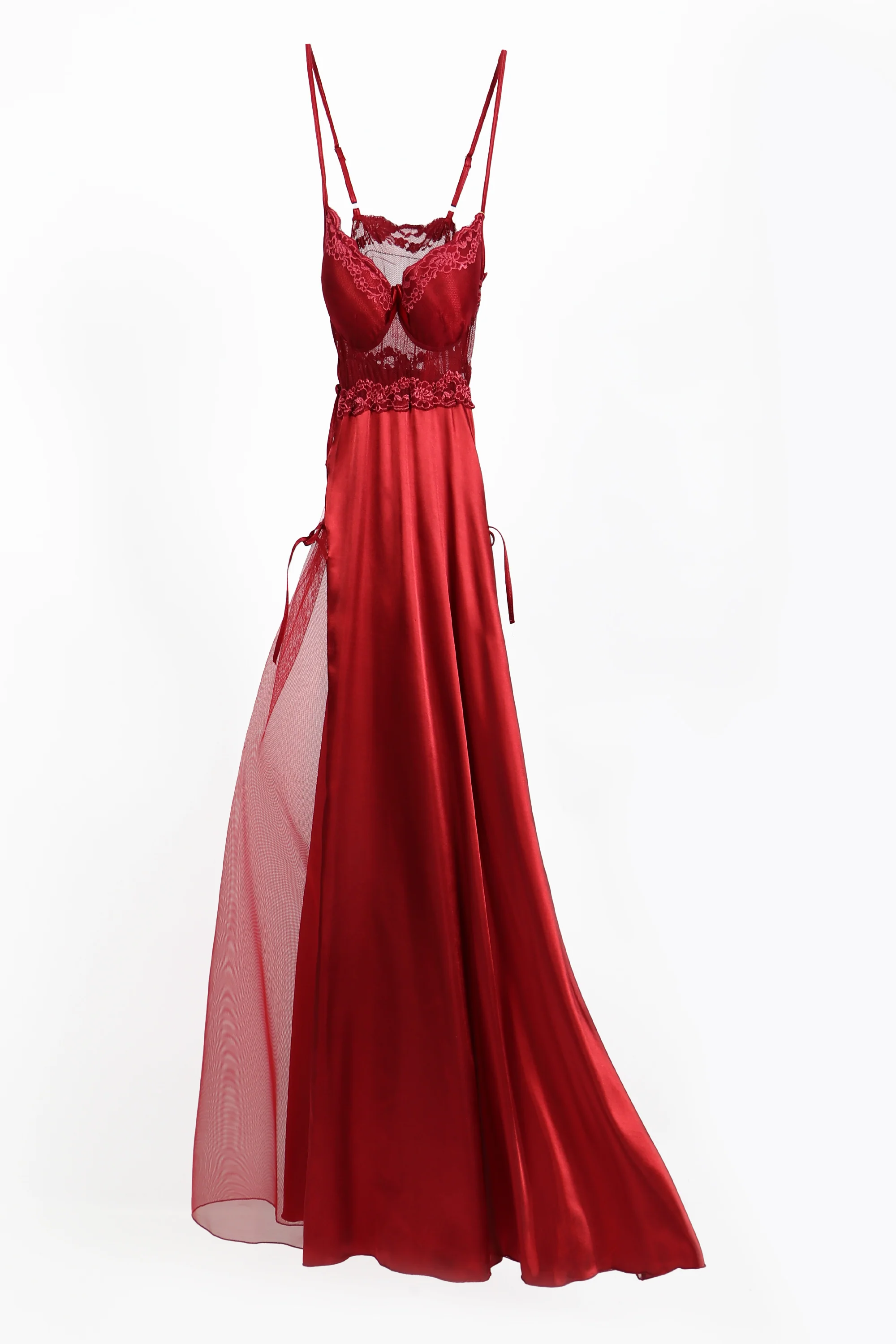 Long Satin and Tulle Lingerie