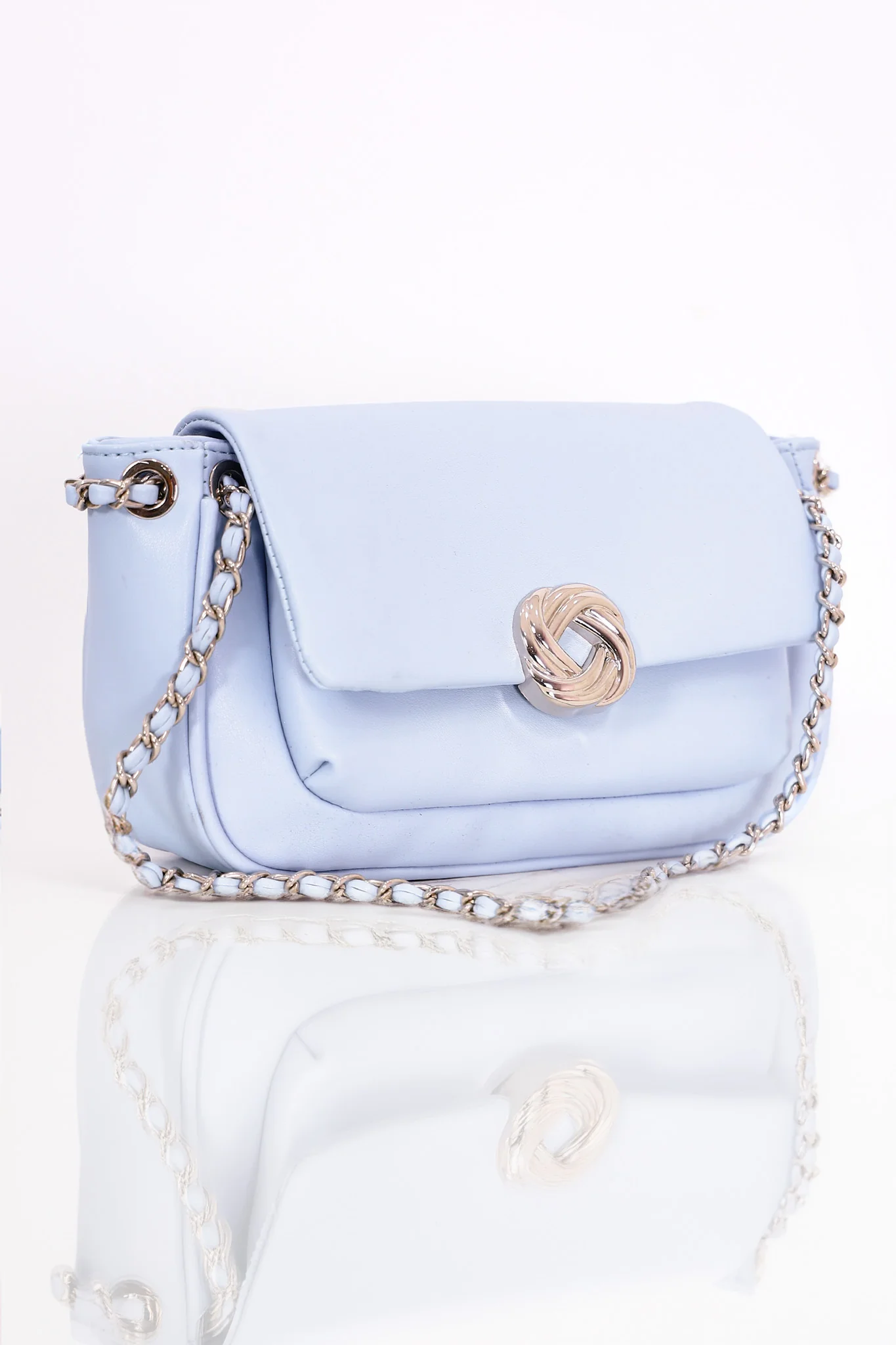 Chain Leather Hand Bag