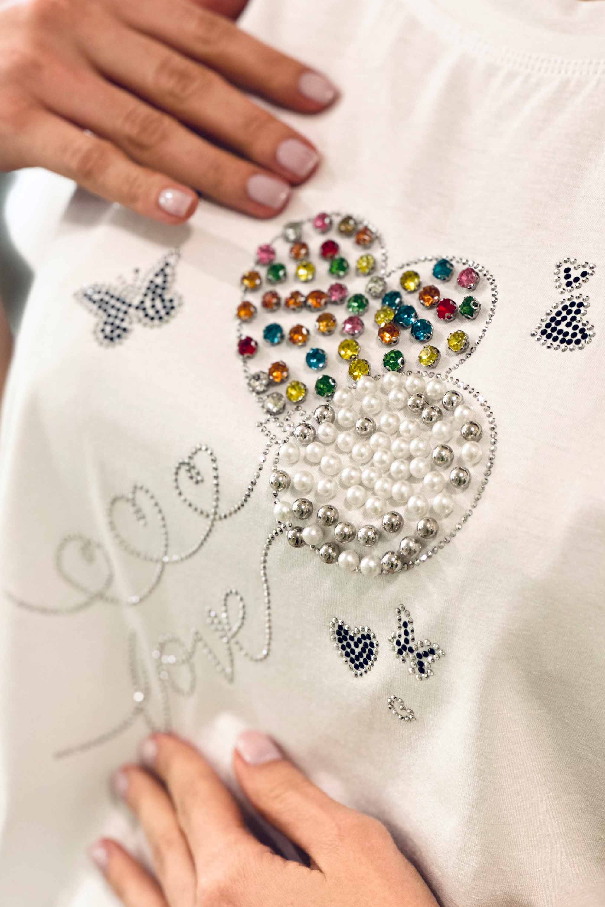 Cotton T-shirt Heart Balloon