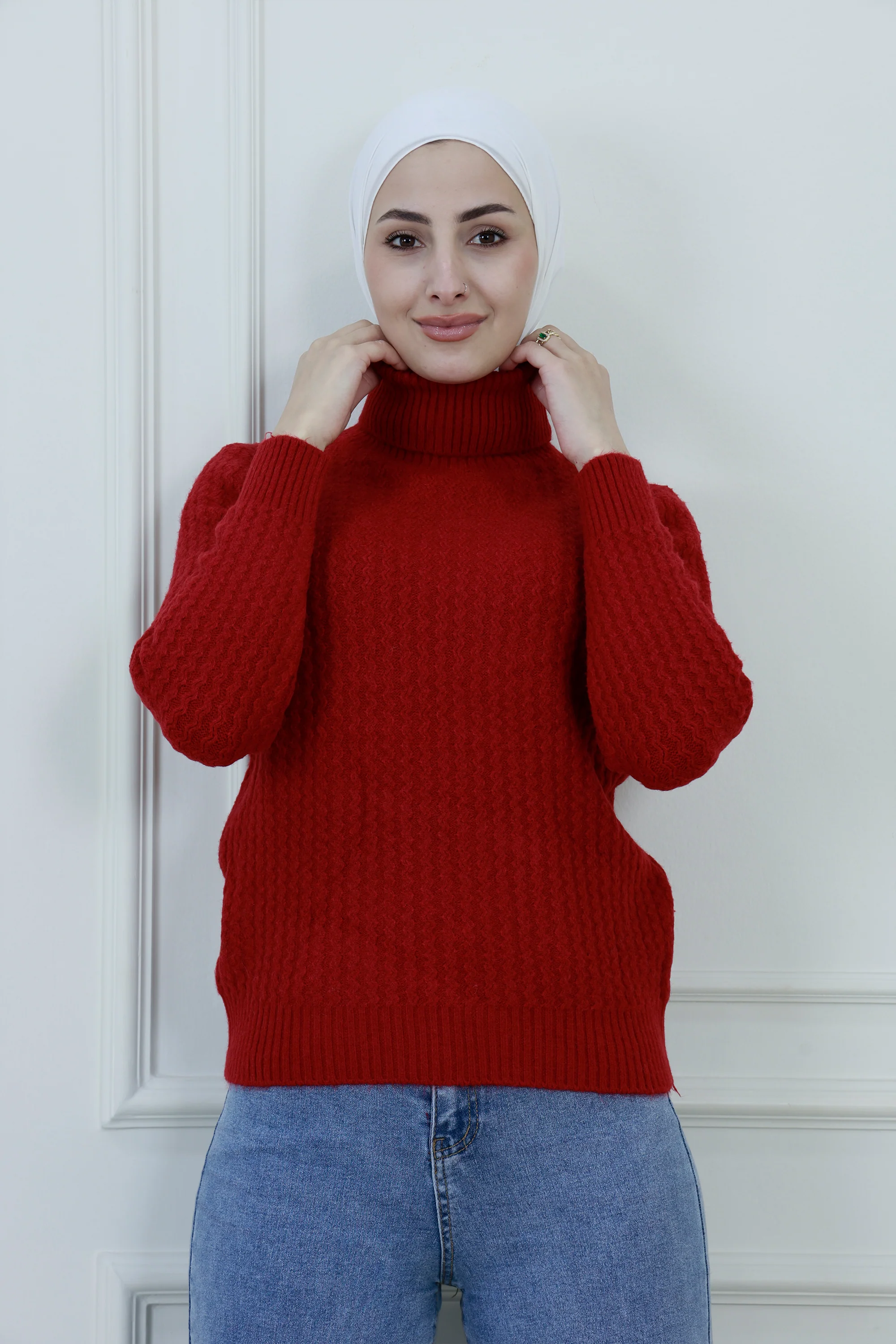 Women��s Textured Turtleneck Sweater �C Soft Knit